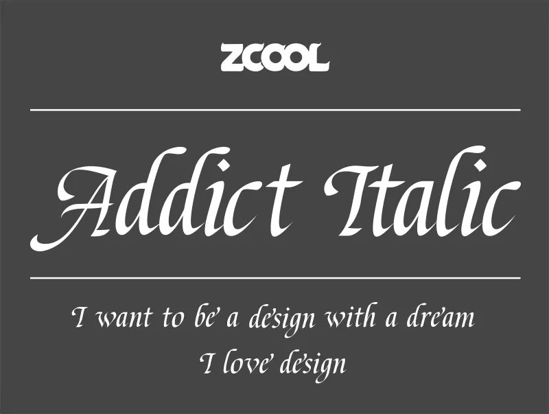 ZCOOL?Addict?Italic(站酷意大利體)?