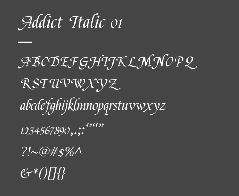 ZCOOL?Addict?Italic(站酷意大利體)?